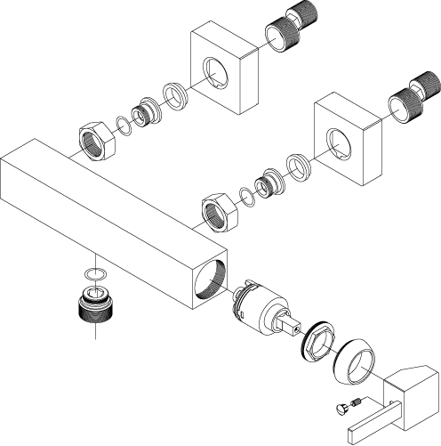 Despiece Grifo monomando para ducha Borrás AMS9204C Despiece Grifo monomando para ducha Borrás AMS9204C