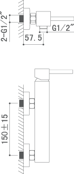 Medidas Grifo monomando para ducha Borrás AMS9204C