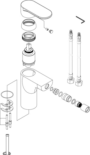 Despiece Grifo monomando para bidé Borrás ATL1262C Despiece Grifo monomando para bidé Borrás ATL1262C