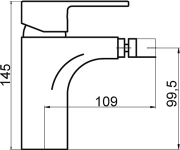 Medidas Grifo monomando para bidé Borrás ATL1262C Medidas Grifo monomando para bidé Borrás ATL1262C