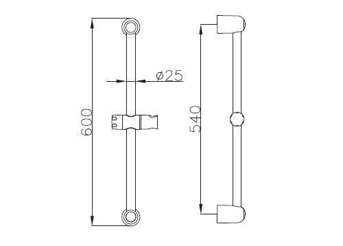 Medidas barra para ducha Borrás SB2010