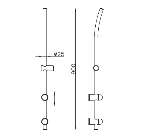 Medidas barra para ducha Borrás SB3009