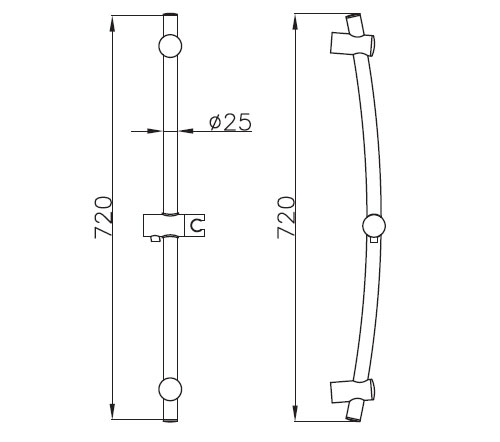 Medidas barra para ducha Borrás SB3013