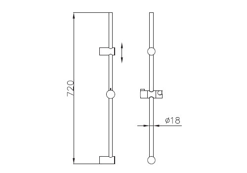 Medidas barra para ducha Borrás SB3028