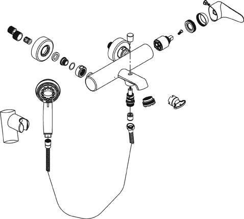 Despiece Grifo monomando para ba&ntilde;o/ducha Borr&aacute;s BCN0863C