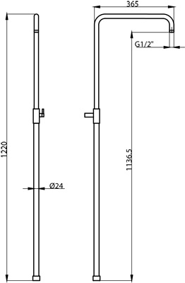 Grifo monomando para ducha con columna Borrás BCN08647C Grifo monomando para ducha con columna Borrás BCN08647C