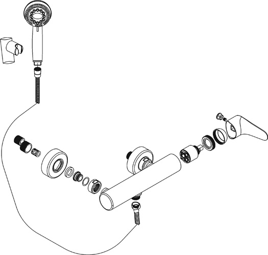 Despiece Grifo monomando para ducha Borrás BCN0864C