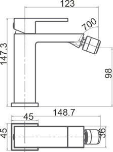 Medidas Grifo monomando para bid&eacute; Borr&aacute;s CAT1712C