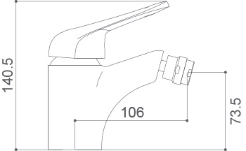 Medidas Grifo monomando para bidé Borrás Cmix 73039-C Medidas Grifo monomando para bidé Borrás Cmix 73039-C