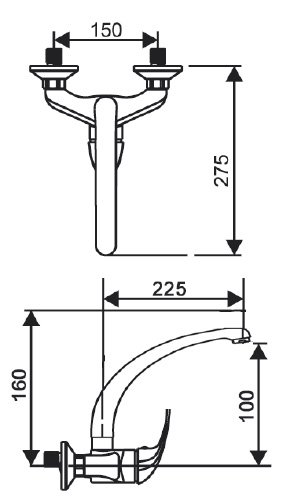 Medidas Grifo monomando para cocina Borrás Cmix 73141-C Medidas Grifo monomando para cocina Borrás Cmix 73141-C