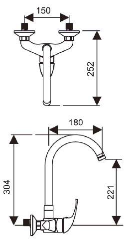 Medidas Grifo monomando para cocina Borrás Cmix 73236-C Medidas Grifo monomando para cocina Borrás Cmix 73236-C