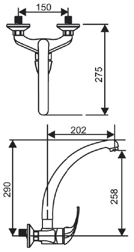 Medidas Grifo monomando para cocina Borrás Cmix 73241-C Medidas Grifo monomando para cocina Borrás Cmix 73241-C