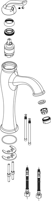 Despiece Grifo monomando para lavabo caño alto Borrás DXB10711C Despiece Grifo monomando para lavabo caño alto Borrás DXB10711C