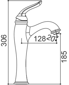 Medidas Grifo monomando para lavabo caño alto Borrás DXB10711C Medidas Grifo monomando para lavabo caño alto Borrás DXB10711C