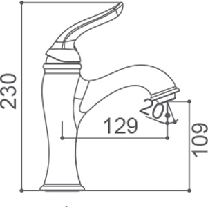 Medidas Grifo monomando para lavabo Borr&aacute;s DXB1071C
