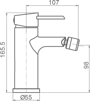 Medidas Grifo monomando para bidé Borrás FRA1272C Medidas Grifo monomando para bidé Borrás FRA1272C