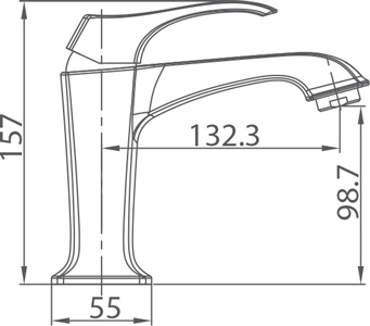 Medidas Grifo monomando para lavabo Borrás JED1461C Medidas Grifo monomando para lavabo Borrás JED1461C