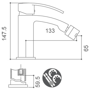 Grifo monomando para bid&eacute; Borr&aacute;s LXA0482C