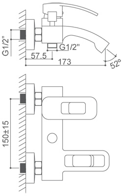 Grifo monomando para ba&ntilde;o-ducha Borr&aacute;s LXA0483C