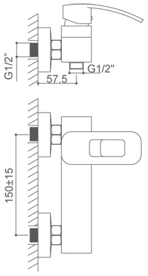 Grifo monomando para ducha Borr&aacute;s LXA0484C