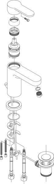Grifo monomando para lavabo Borr&aacute;s LHR3901C