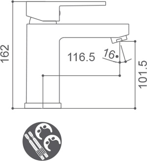 Grifo monomando para lavabo Borr&aacute;s LHR3901C