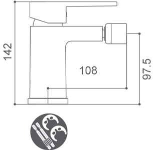 Grifo monomando para bidé Borrás LHR3902C Grifo monomando para bidé Borrás LHR3902C