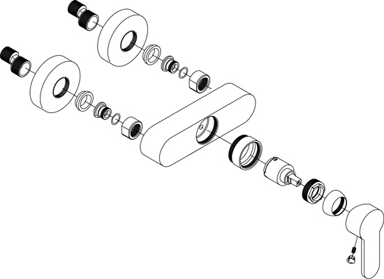 Despiece Grifo monomando para ducha Borr&aacute;s LHR3904C