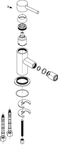 Despiece Grifo monomando para bidé Borrás MIL0342C Despiece Grifo monomando para bidé Borrás MIL0342C