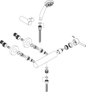 Despiece Grifo monomando para ducha Borrás MIL0344C Despiece Grifo monomando para ducha Borrás MIL0344C