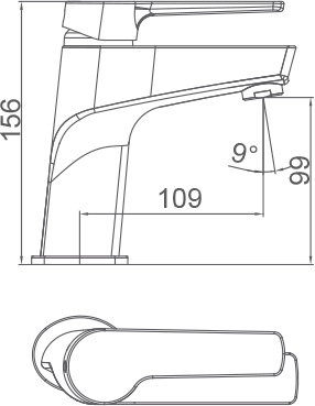 Medidas Grifo monomando para lavabo Borrás NYK1751C Medidas Grifo monomando para lavabo Borrás NYK1751C
