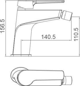 Medidas Grifo monomando para bidé Borrás NYK1752C Medidas Grifo monomando para bidé Borrás NYK1752C