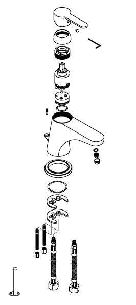 Despiece Grifo monomando para lavabo MAXI Borrás ORD02311C Despiece Grifo monomando para lavabo MAXI Borrás ORD02311C