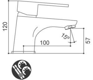 Medidas Grifo monomando para lavabo Borrás ORD0231C Medidas Grifo monomando para lavabo Borrás ORD0231C