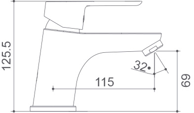 Medidas Grifo monomando para lavabo Borrás PEK0761C Medidas Grifo monomando para lavabo Borrás PEK0761C