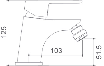 Medidas Grifo monomando para bidé Borrás PEK0762C Medidas Grifo monomando para bidé Borrás PEK0762C