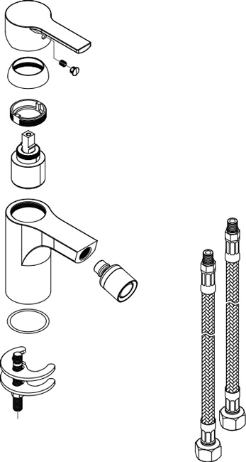 Despiece Grifo monomando para bidé Borrás ROM0562C Despiece Grifo monomando para bidé Borrás ROM0562C