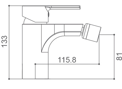 Medidas Grifo monomando para bidé Borrás ROM0562C Medidas Grifo monomando para bidé Borrás ROM0562C