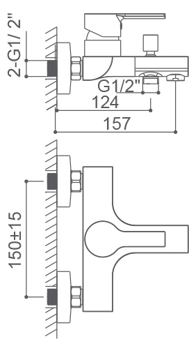 Medidas Grifo monomando para ba&ntilde;o Borr&aacute;s ROM0563C