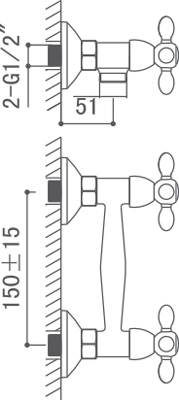 Medidas Grifo para ducha Borrás SAF6004C Medidas Grifo para ducha Borrás SAF6004C