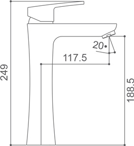 Medidas Grifo monomando para lavabo Borr&aacute;s SFC05511C