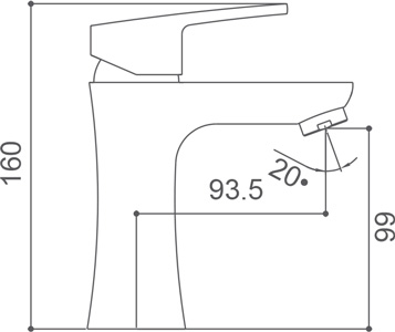 Medidas Grifo monomando para lavabo Borr&aacute;s SFC0551C