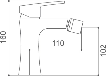Medidas Grifo monomando para bidé Borrás SFC0552C