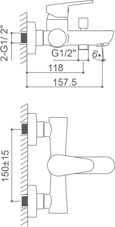 Medidas Grifo monomando para ba&ntilde;o Borr&aacute;s SFC0553C