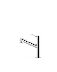 Grifo monomando con caño extraíble con 2 funciones para cocina Tres Cromo