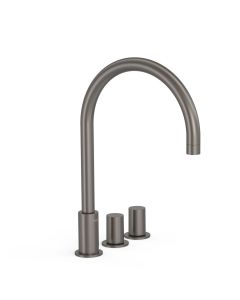 Grifo bimando de repisa para lavabo Tres Study Grafito