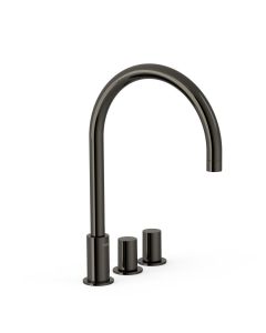 Grifo bimando de repisa para lavabo Tres Study Negro Metalizado