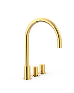 Grifo bimando de repisa para lavabo Tres Study Oro 24K