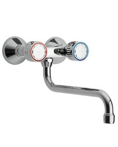 Grifo bimando mural para cocina Tres Cromo