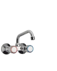 Grifo bimando mural para cocina Tres Cromo